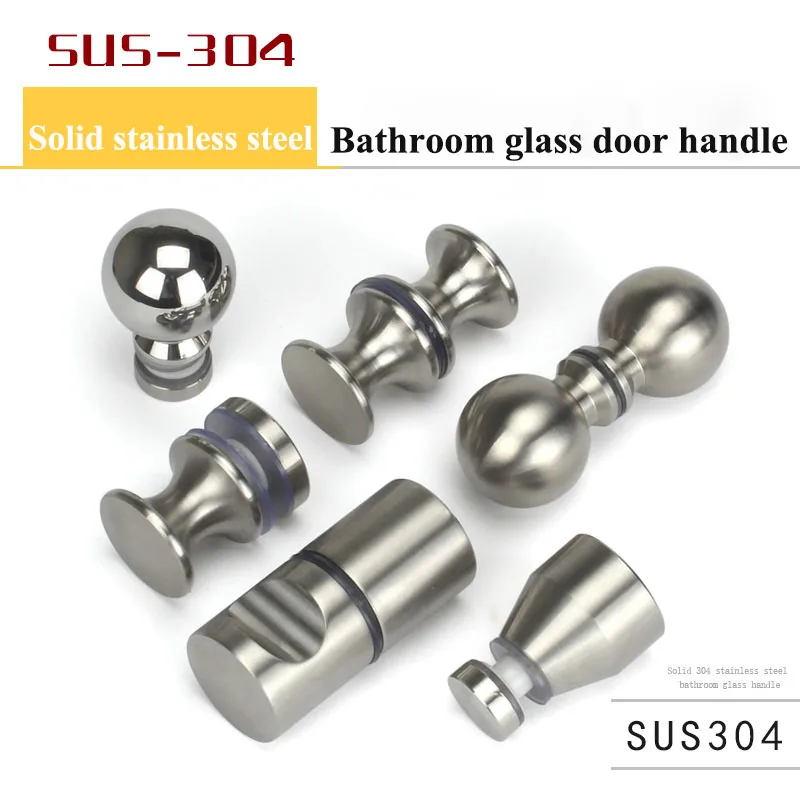 

Stainless steel handle 304 door cabinet pull round small single hole handle shower room pull glass door handle
