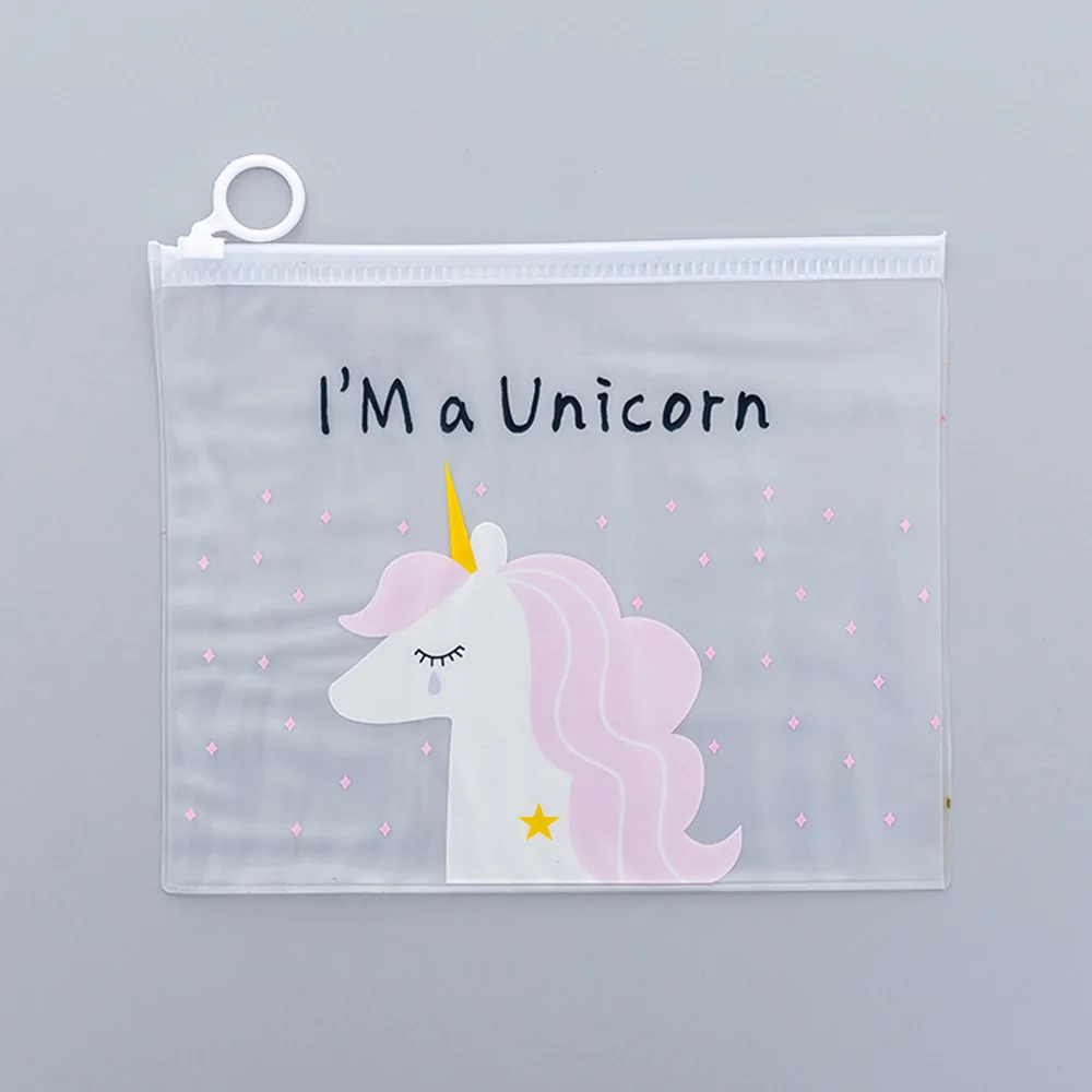 Cute Cartoon Transparent Pencil Case Kawaii Unicorn Large Bag For Girls Kids Office School Supplie Stationery|Пеналы| |