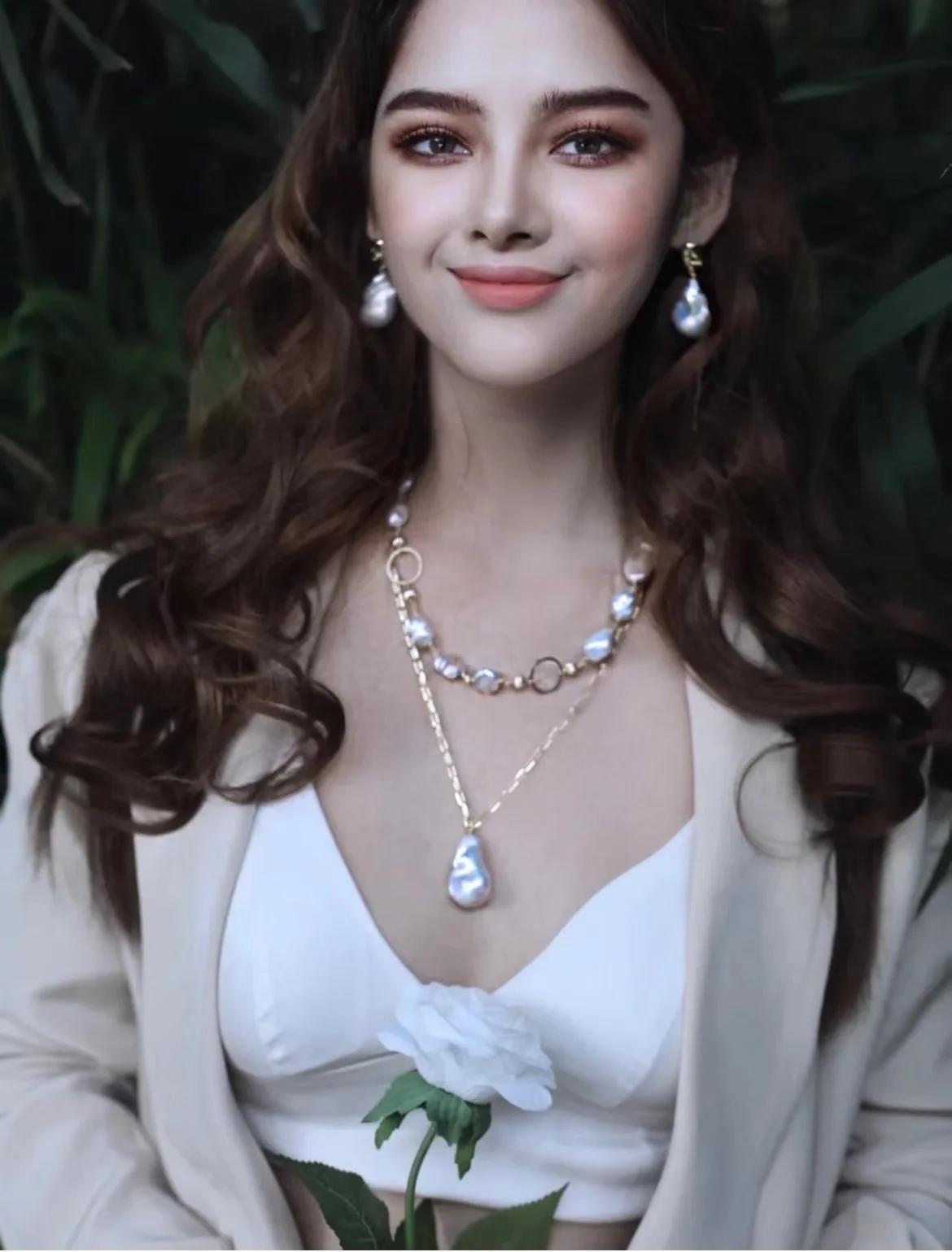 

16-18mm Size Natural Freshwater Baroque Pearl Earrings Set 2021 Trend Luxury Fashion Jewelry Silver Anti-Allergic Women Eardrop