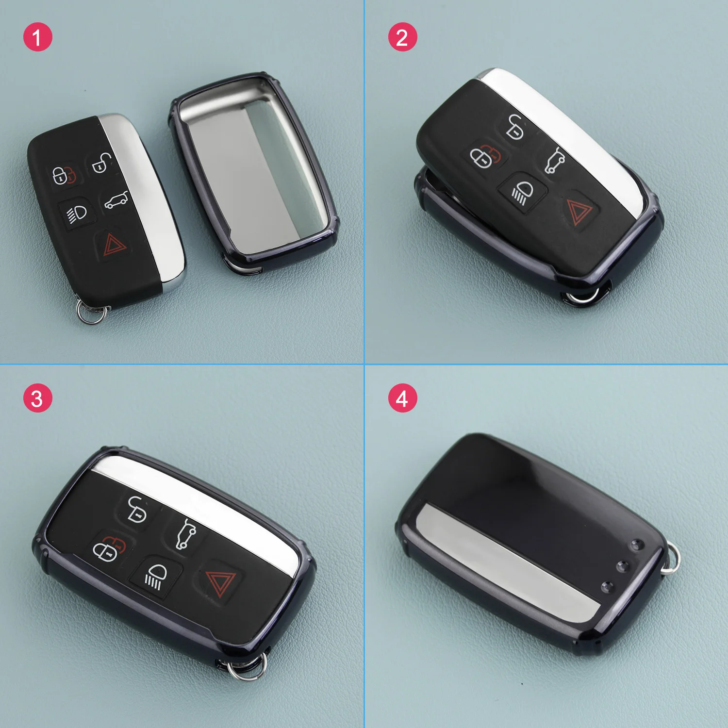 Черный Автомобильный Чехол для брелка с ключом держатель Land Range Rover Sport Evoque Velar