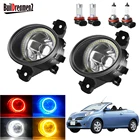 Противотумансветильник фары Angel Eye в сборе для Nissan Micra March C + C (K12), Кабриолет, передний бампер автомобиля, противотуманные фары Halo Ring DRL 12 В, 2005-2015