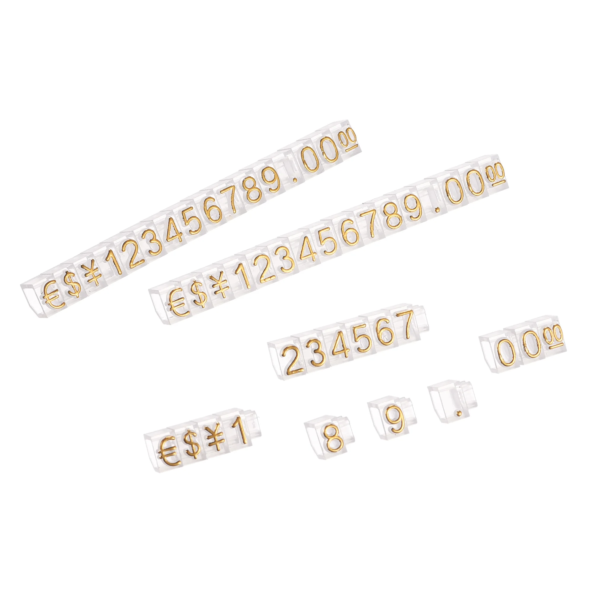 

Uxcell 10Sets Adjustable Mini Cube Price Tag Display Number Gold on Clear 3.3x5.6mm