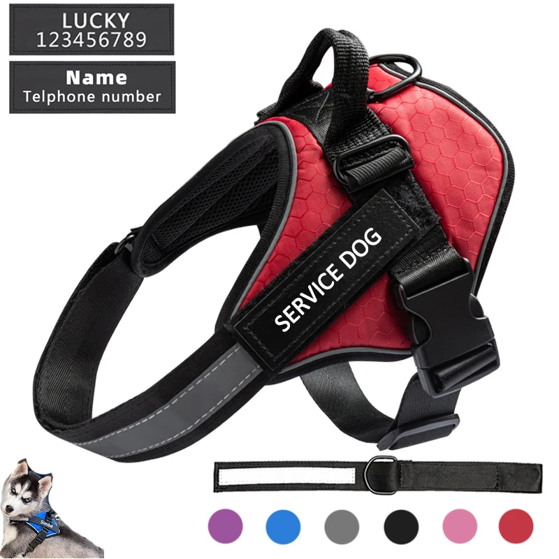 

Dog Harness Personalized With Customize Patch Label Vest Nylon Reflective Pet Products For Small Medium Large Dogs Accessories