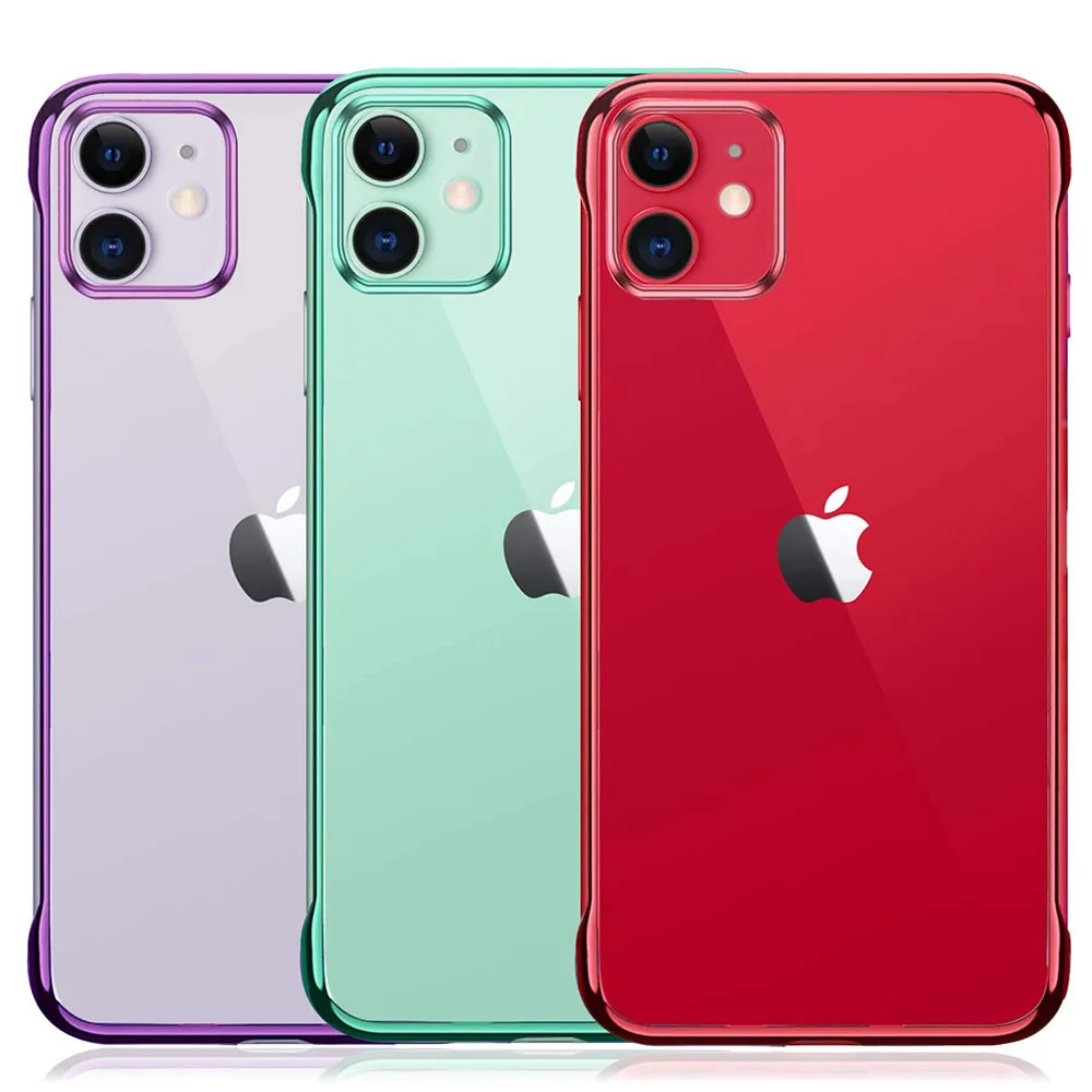 Безрамный бампер прозрачный чехол для Apple iPhone 11 Pro Max XS X XR 7 8 Plus 6 6S SE 2020 Роскошный