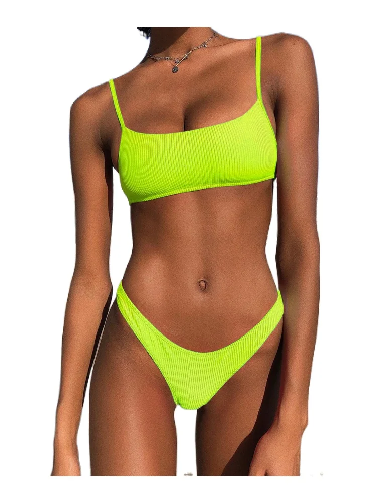 

2020 Solid Color Bathing Suits for Women Bikini