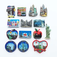 qiqipp new york creative cultural landscape tourism commemorative decoration painted handicraft magnetic refrigerator