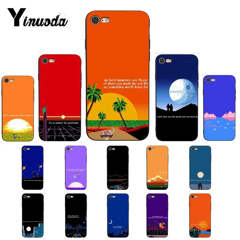 Yinuoda Pixel style text art TPU Мягкий силиконовый чехол для телефона iPhone X XS MAX 6 6s 7 7plus 8 8Plus 5 5S SE