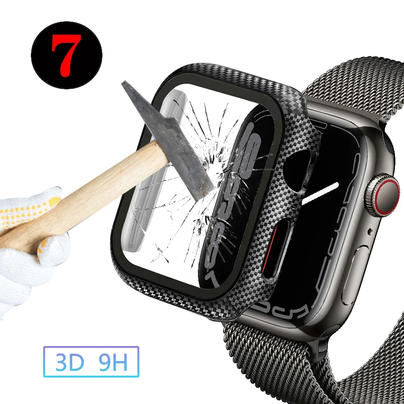 

Frame Carbon Protective Case For Apple Watch 41mm 45mm 44mm 40mm 42mm 38mm watch covers Bumper iwatch series 7 6 5 4 Accessories