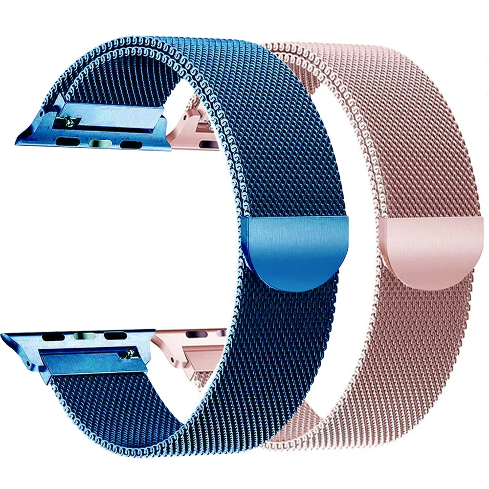 Ремешок из нержавеющей стали для Apple watch 38 мм 42 мм Миланская петля браслет на магнитной застежке ремешок 40 мм 44 мм для iWatch серии 5 4 3 2 1