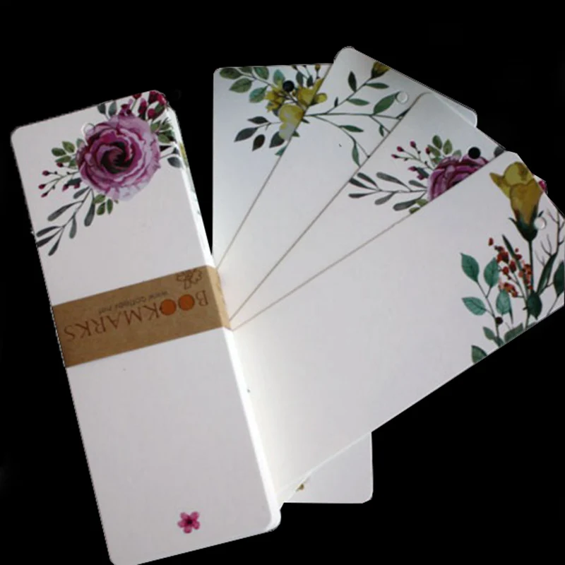 40 шт./компл. закладки для книг винтажная Цветочная бумага пустые Papeleria ярлыки