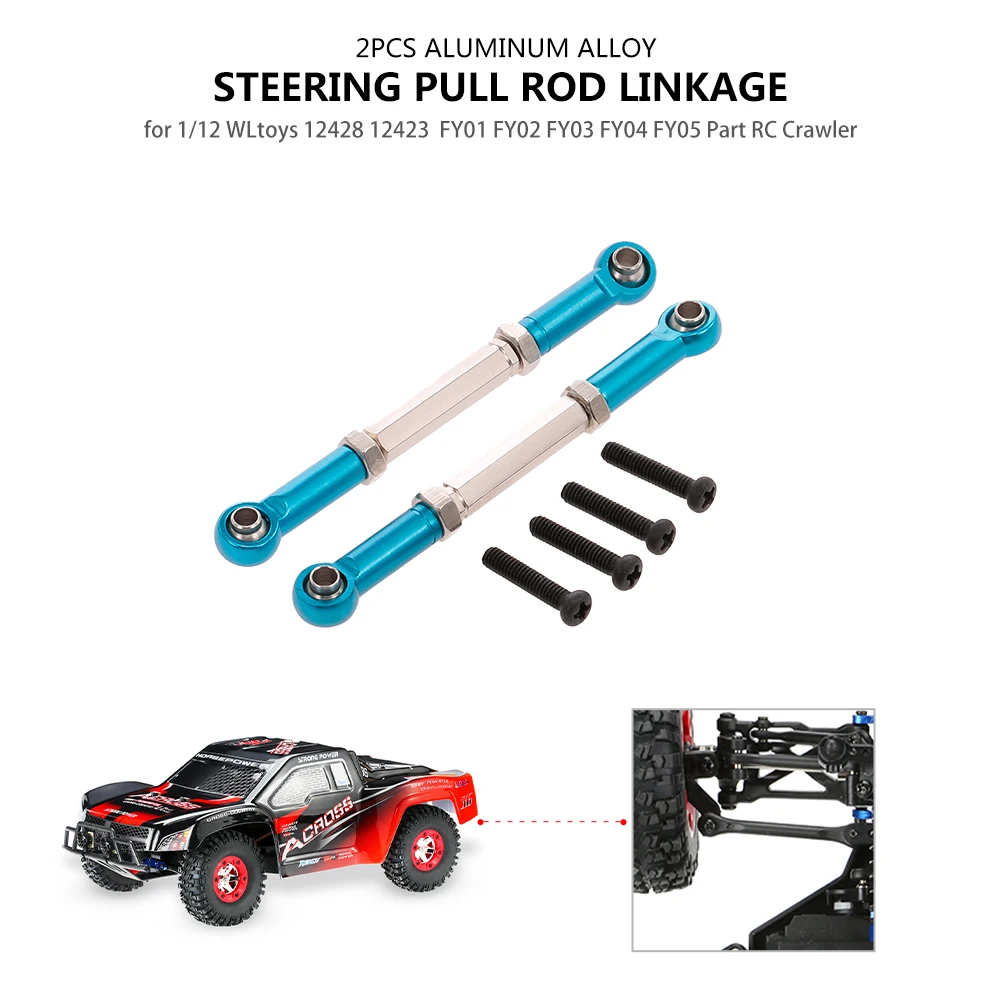 Тяговая тяга руля из алюминиевого сплава для 1/12 RC Гусеничный WLtoys 12428 12423 FY01 FY02 FY03