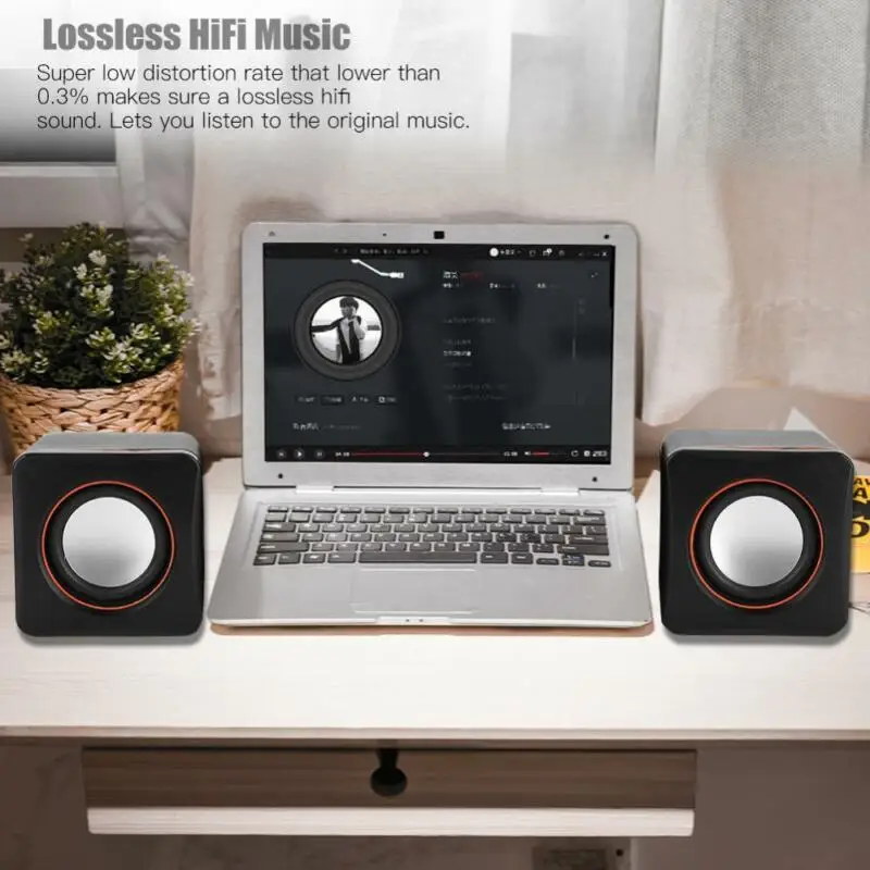 1 пара USB 5V Компьютерные колонки тяжелый басовый сабвуфер 3,5 мм MP3 для ПК, ноутбука, настольного компьютера стерео аудио Динамик для небольших pow