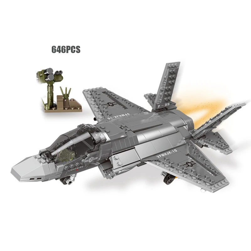 WW2 военные через поле боя F-35 Lightning II Joint Strike Fighter batisbricks здание Мпц блок армии ВВС