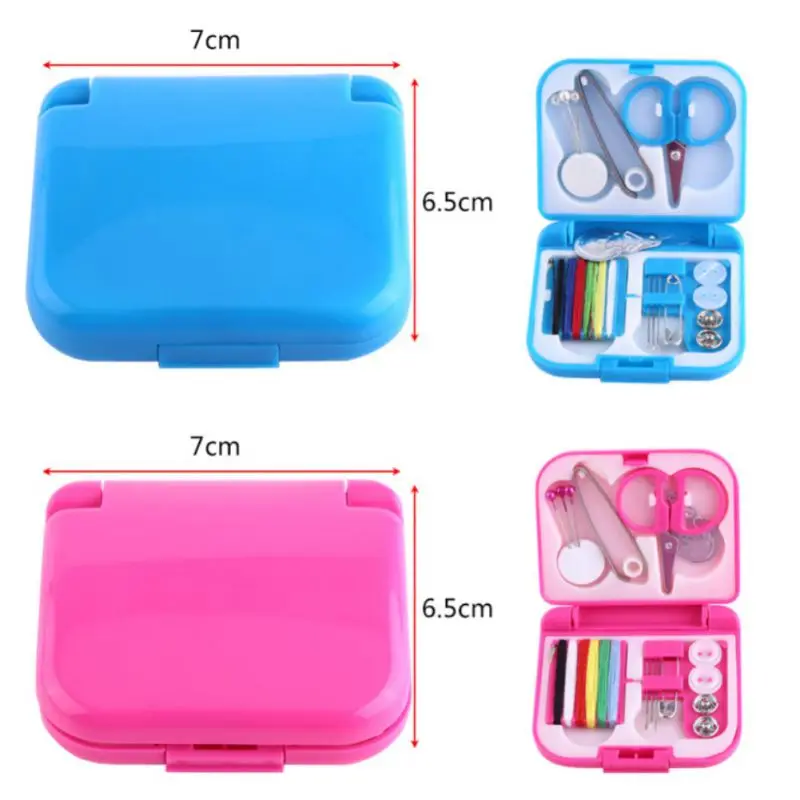 1set Portable Sewing Box Needle Threads Set Storage for Home Travel Scissor Thimble Buttons Pins Tools | Дом и сад