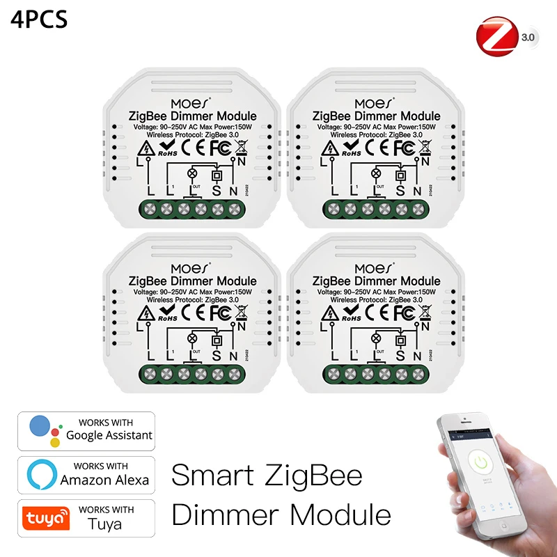 

Tuya Smart Life Zigbee 3.0 Switch Relay Breaker Module Automation Smart Lighting Google Home Alexa Remote Control App Timer