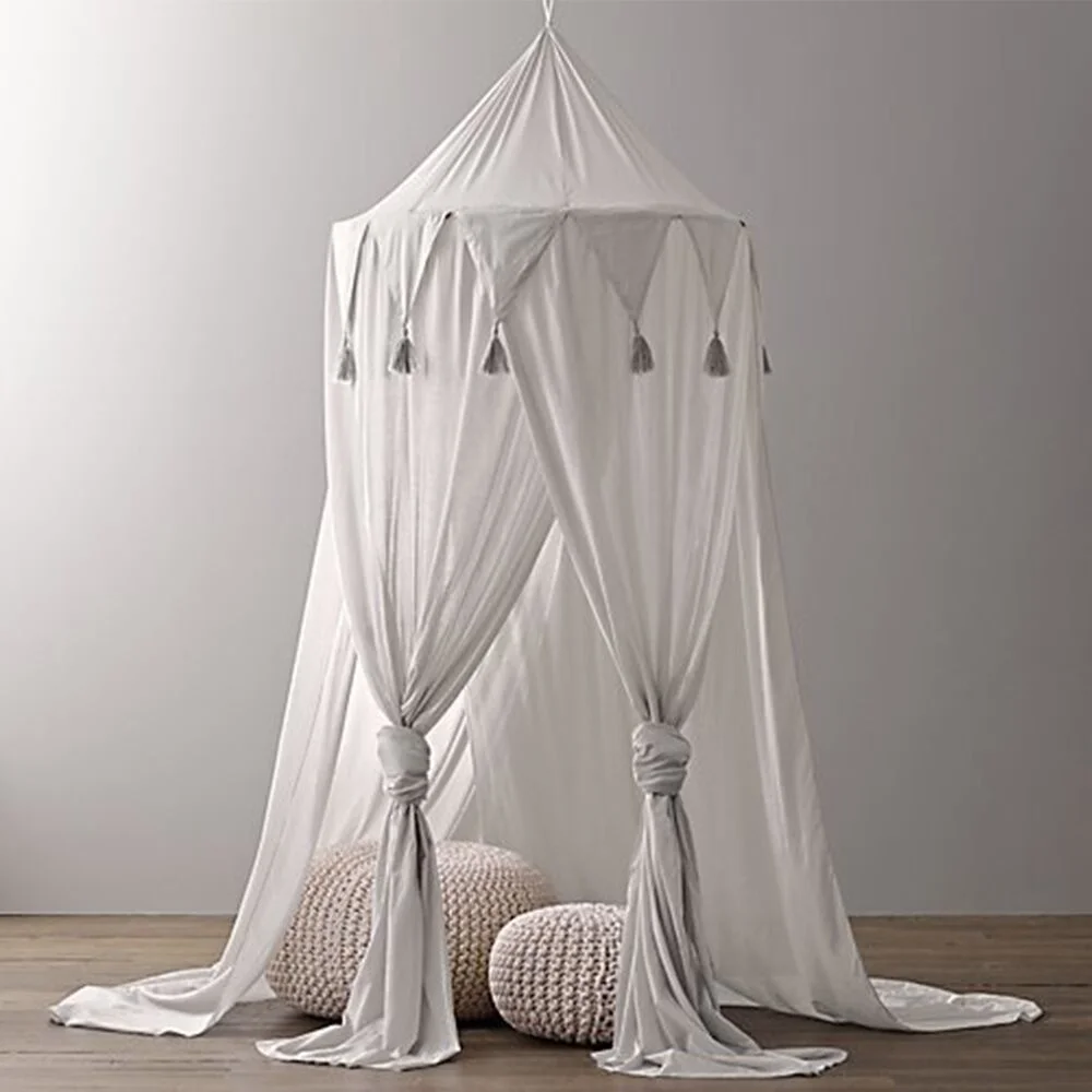 

Сетка для кровати, Тюлевая Игровая палатка с москитной сеткой, постельное белье, круглая купольная сетка, занавеска для детской комнаты, укр...