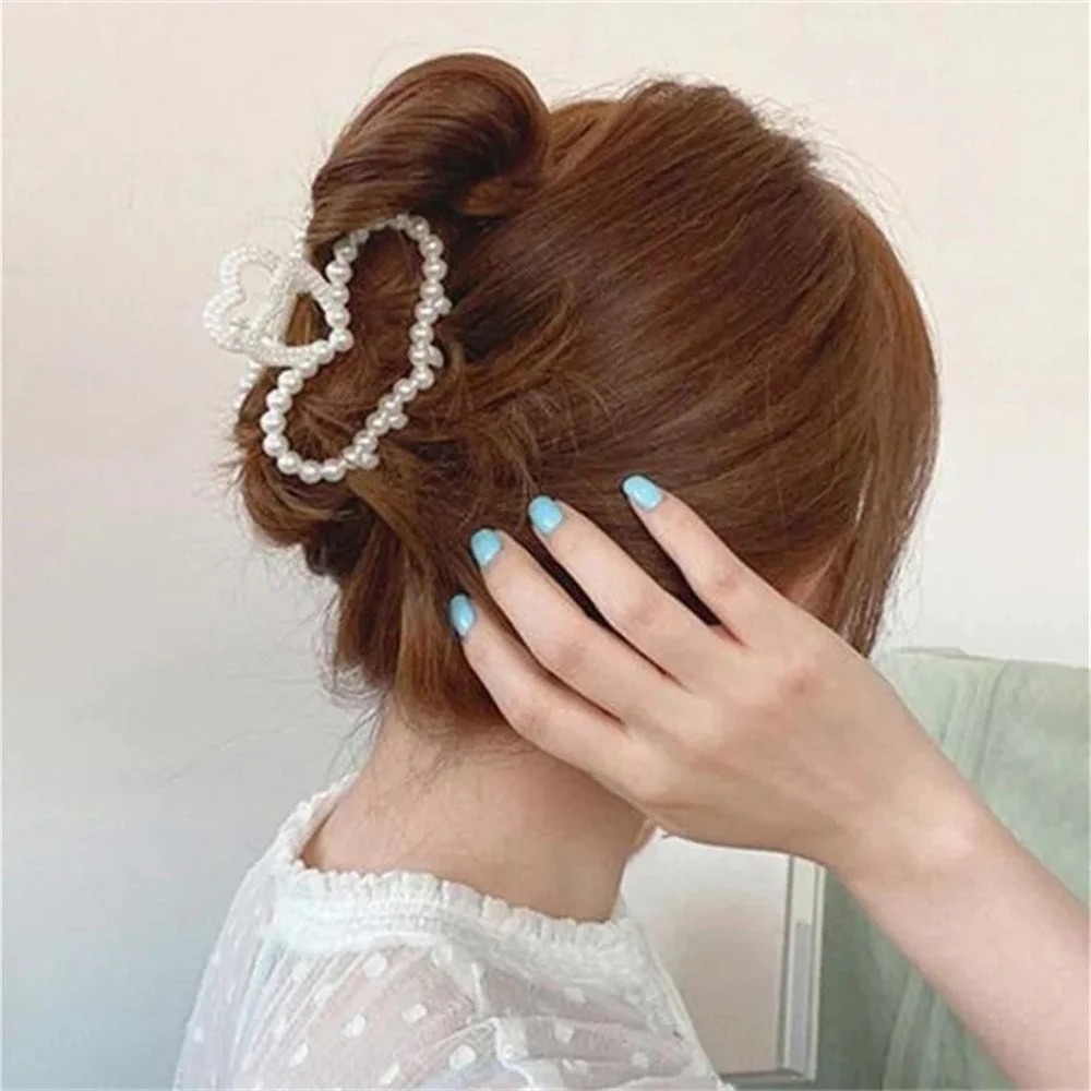 Новые милые Полые геометрические жемчужные заколки для волос женщин модные