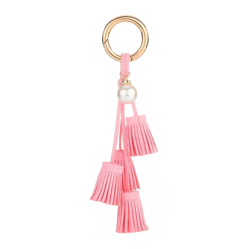 

Korean Tassel Pearl Keychain For Women New Fashion Women's Bag Charm Jewelry Pendant Car Key Ring DIY Accessories Key Chain Gift