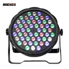 10 шт.лот, светодиодные плоские прожекторы SlimPar 54x3W RGBW, сценический прожектор для промывки, освещение для прожектора, контроллер DMX, дискотека, ночное освещение, быстрая доставка