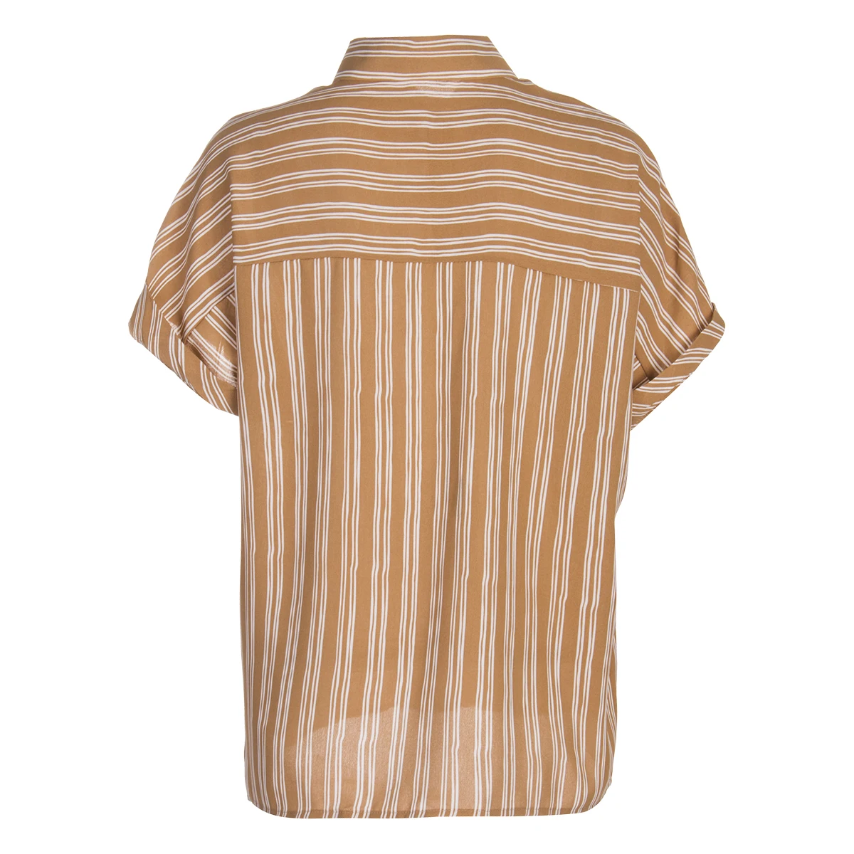 2020 Summer Striped Office Blouse Women Clothes Turn Down Collar Short Sleeve Womens Tops And Blouses Streetwear Shirts | Женская одежда