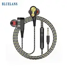 Проводные наушники с двойным приводом Android, наушники-вкладыши с подвижной катушкой, 3D стерео наушники-вкладыши, наушники-вкладыши с регулятором громкости, гарнитура Handfree