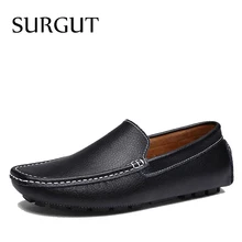 SURGUT Brand New Colors Cow Split Leather Men Flat Shoes Brand Moccasins Men Loafers Driving Shoes Fashion Casual Shoes Hot Sell