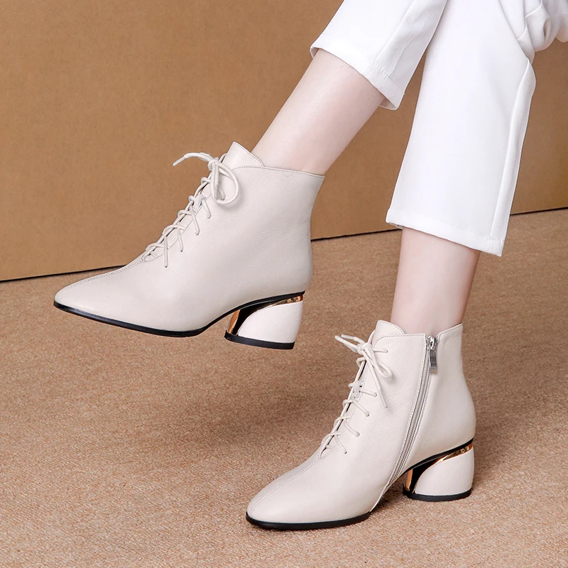 Jual Ukuran 33-43 2019 Baru Sederhana Wanita Sepatu Wanita Low Heels Sepatu Bot Hujan Wanita Cross-Tied Vintage Sepatu Wanita Dengan Pergelangan Kaki Sepatu Bot Musim Dingin