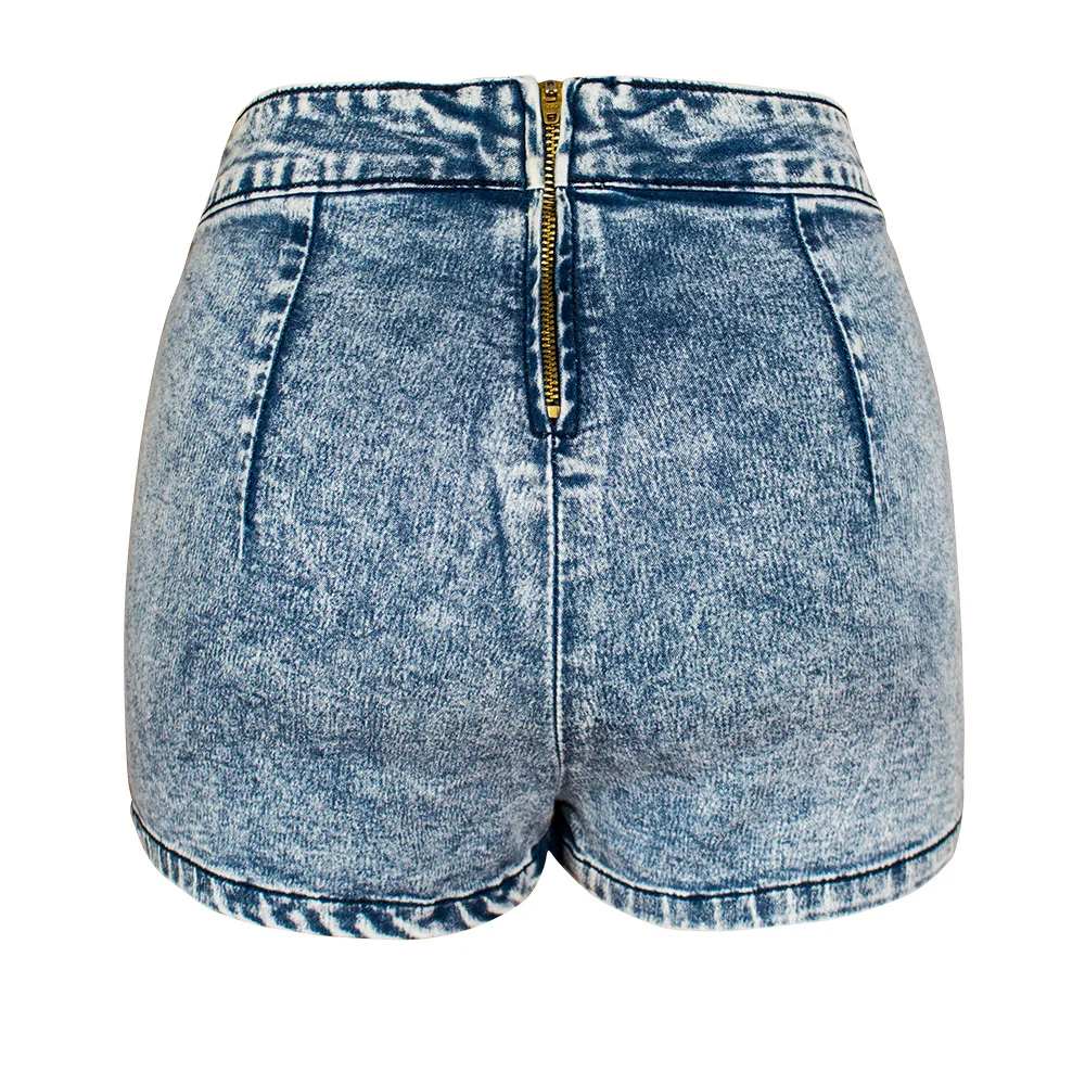 

Women's Large Size Denim Short Skirt Cross-layered Irregular Tie-pattern Wide Leg Denim Shorts