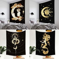 psychedelic moon starry tapestry girl wall hanging room sky carpet dorm tapestries art home decoration accessories 95 x 73cm