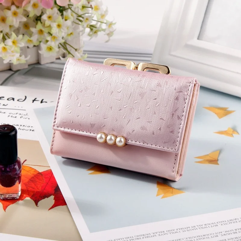 

New Women's Three In One Purse Pearl Wallet Coin Bag Wallets for Women Luxury Cute Purse Money Bag Large Capacity Card Package