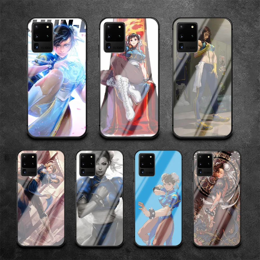

Fighting Girl Phone Tempered Glass Case Cover For Samsung Galaxy S Note 5 6 9 10 10E 20 21 FE Plus Uitra Fashion 3D Tpu Etui