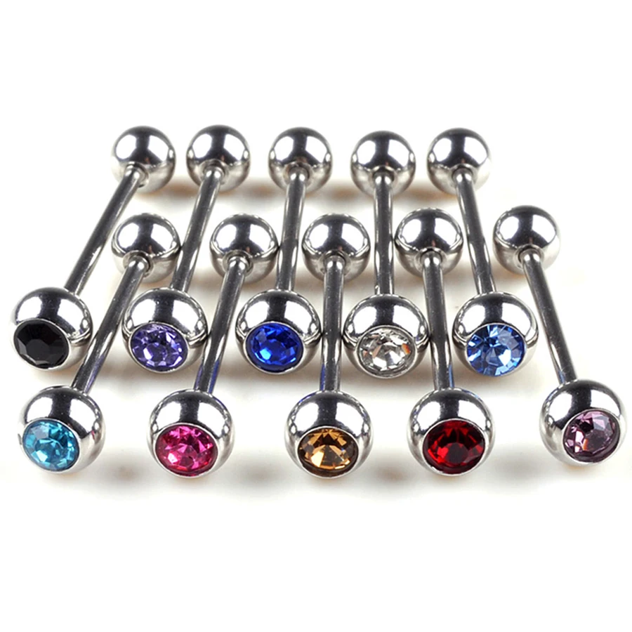 Stainless Steel Cartilage Tragus Barbell 19mm Tongue Ring Piercing Ear Nail Clasp Bone Body Jewelry 1PC | Украшения и аксессуары