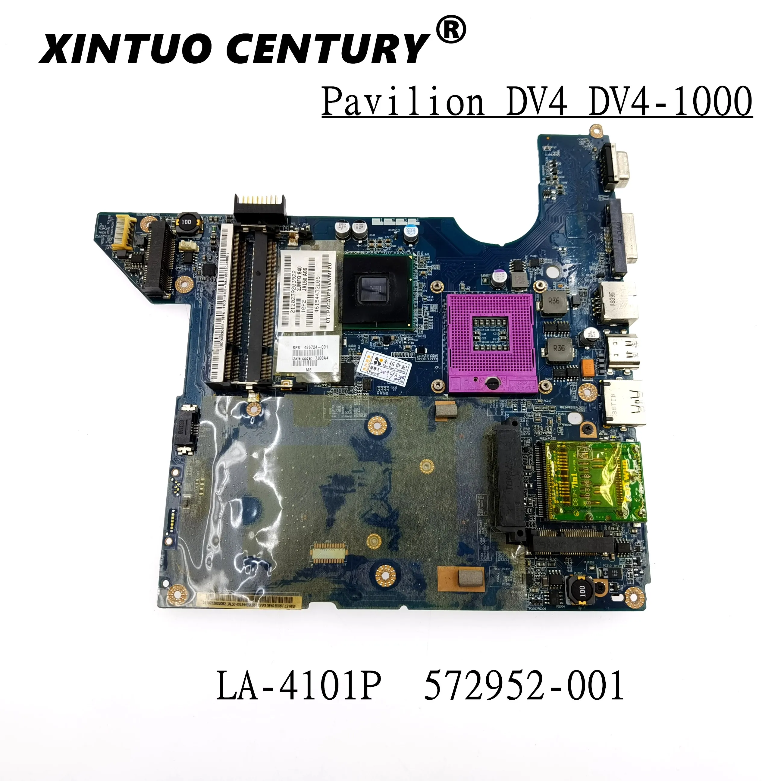 

572952-001 JAL50 LA-4101P Main Board For HP DV4 DV4T-1400 Laptop Motherboard GM45 DDR2
