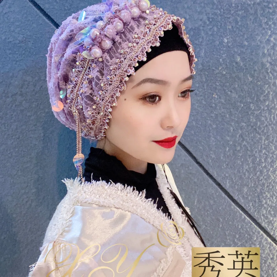 

2021 Новое поступление Дубай мусульманских женщин головки крышка хиджаб тюрбан