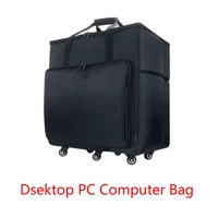 desktop pc computer travel storage carrying case bag with wheels for computer main processor case monitor keyboard and accessori