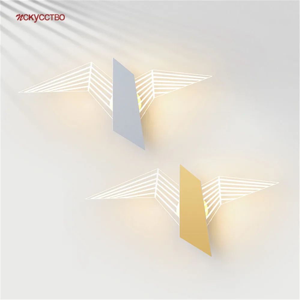 

Nordic Modern Minimalism Metal Acrylic Bird Led Wall Lamp For Living Room Hallway Corridor Sconce Decorative Art Night Lights