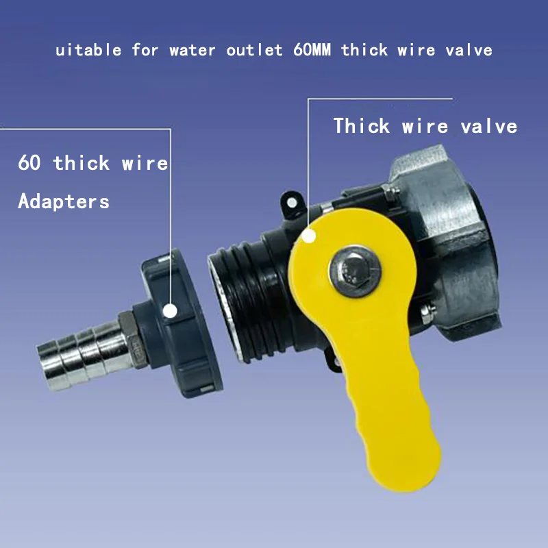 Трубный фитинг соединительный с клапаном Ton Barrel, адаптер для проволоки толщиной 2 ", диаметр резьбы 60 мм, 1 шт.