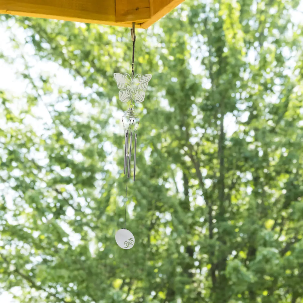 

2Pcs Metal Butterflies Wind Chime Hanging Ornament Home Decoration Birthday Gift