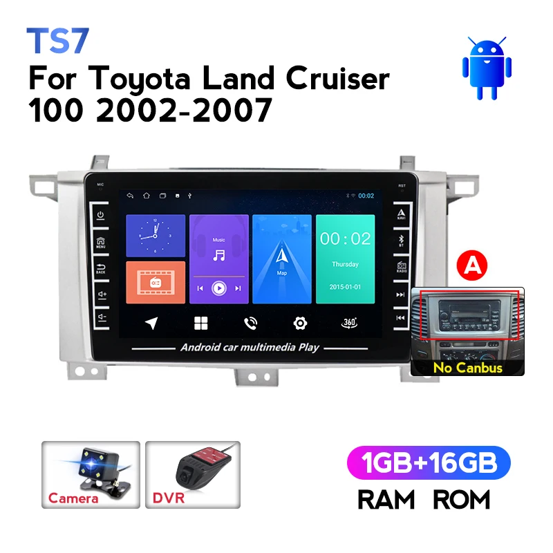Автомагнитола 2 Din Android мультимедийный видеоплеер GPS-навигация для Toyota Land Cruiser LC 100