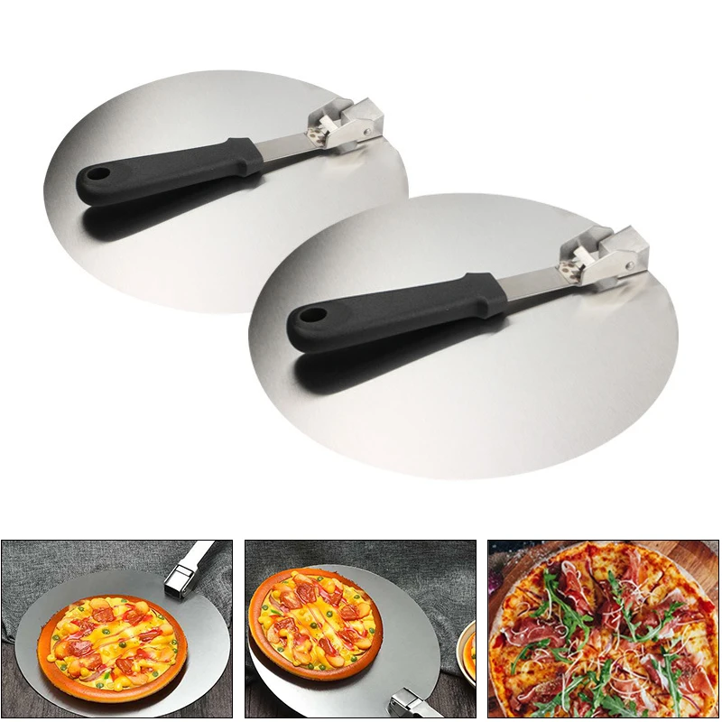

YOMDID Stainless Steel Pizza Shovel Collapsible Pizza Peel Pie Tray Cake Dessert Baking Tool Shovel For Bread Kitchen Pizza Tool