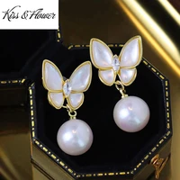 kissflower er290 fine jewelry wholesale fashion woman bride girl mother birthday wedding gift butterfly 24kt gold stud earring