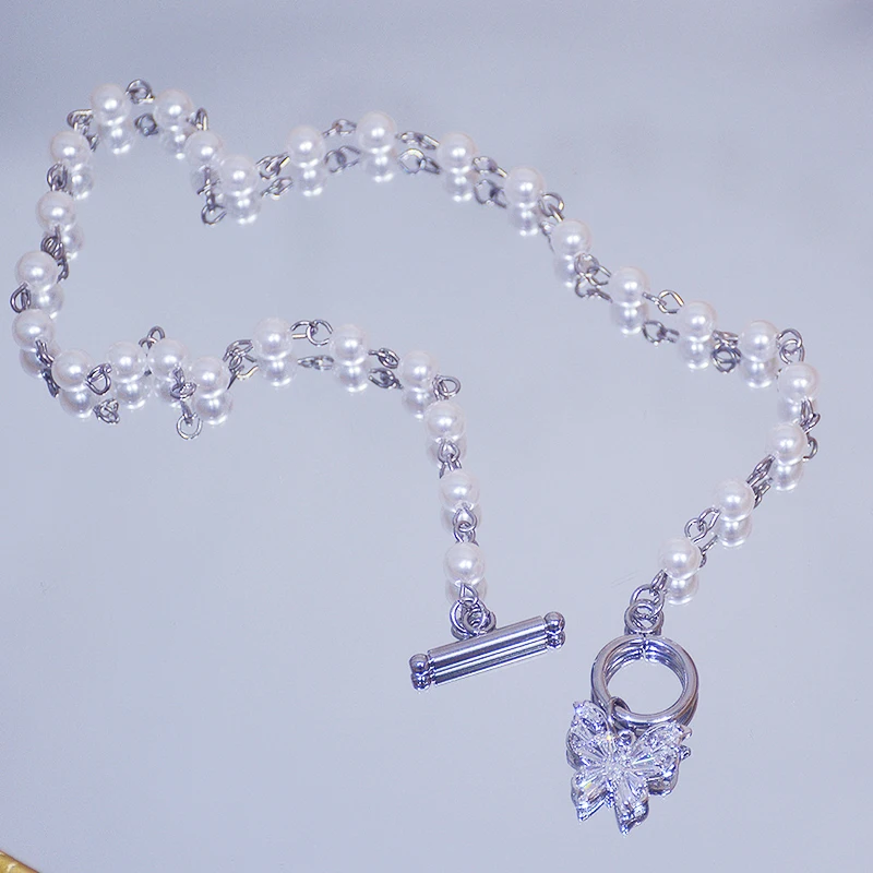 

Luxury Fine Titanium Steel Butterfly Chain Necklace for Women Pendant Jewelry Micro Inlay Party Charming Temperament Hot Gift