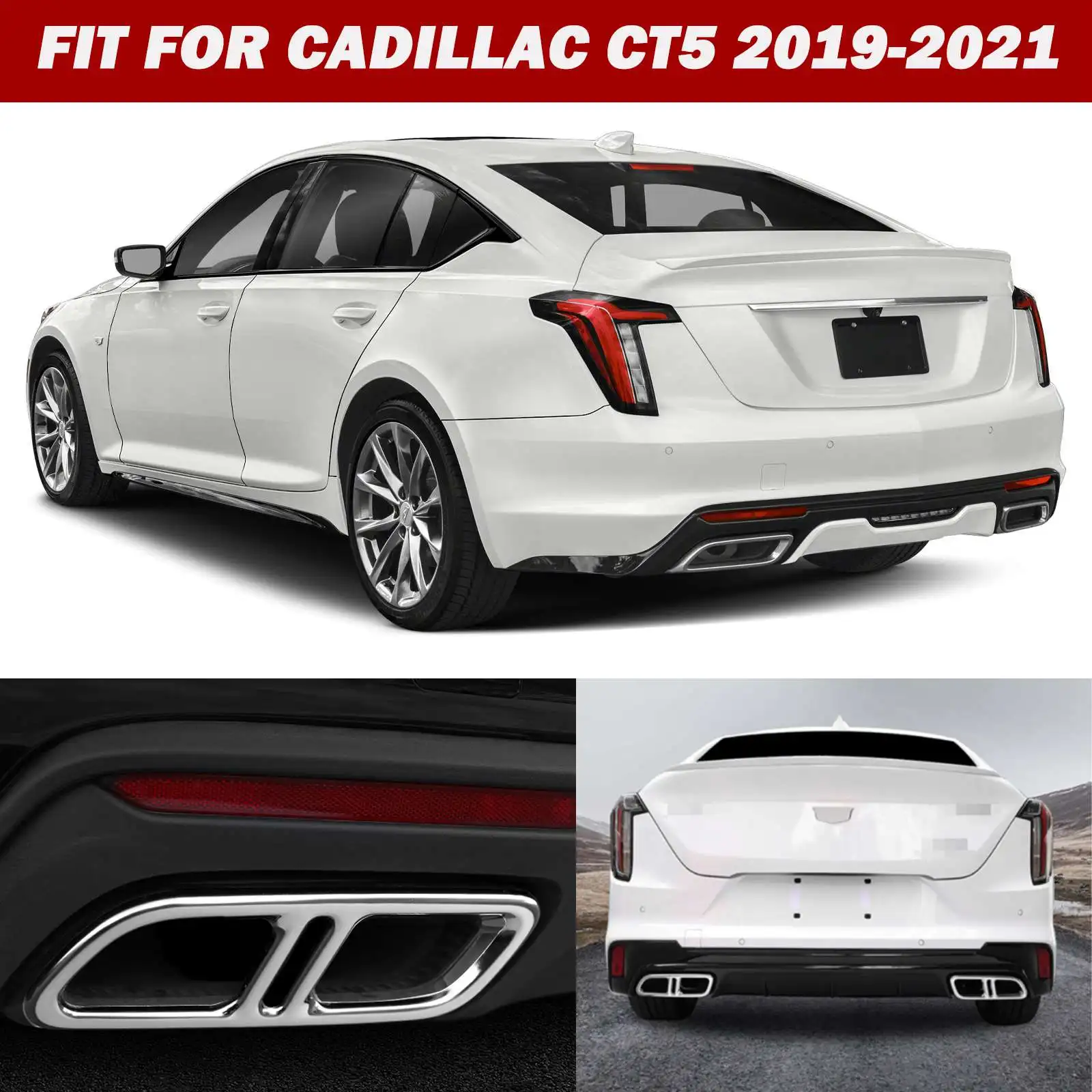

2 шт., наконечники для глушителя выхлопной трубы Cadillac CT5 2019-2021