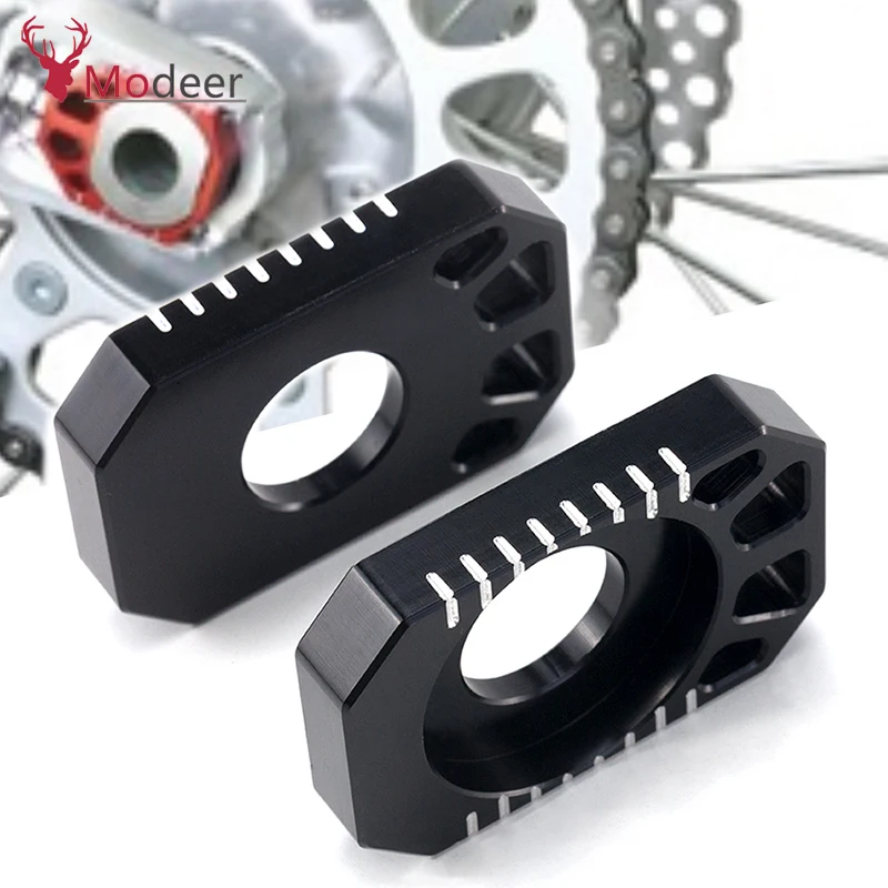 

Pair Motorcycle Accessories CNC Rear Axle Spindle Chain Tensioner Adjuster Blockers For Kawasaki KLX250 KLX 250 2008-2019 2020