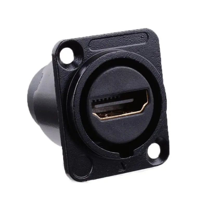 

1 PC D-type Socket Network Plug HDMI-Chassis Panel Mount Audio Connector Metal HD Aviation Cable