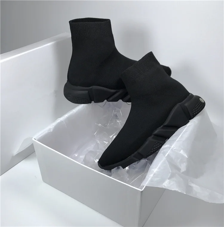 Women Platforms Shoes Slip-on Knitted Fashion Sock Booties Trainers Womens Sneakers Stretch Fabric Ankle Outdoor | Обувь