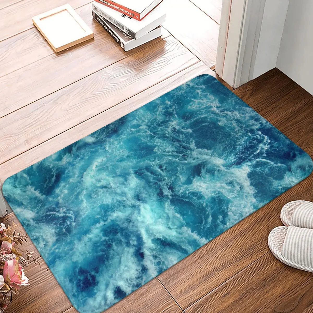 

Придверный коврик Ocean Is Shaking, коврик, ковер, полиэстеровый нескользящий напольный Декор для ванной, кухни, балкона, 40*60