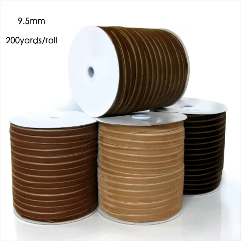 3/8 &quot10 мм 200 ярдов/рулон бархатной ленты одноцветная не растягивающаяся мягкая