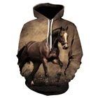 Новинка, осенне-зимнее пальто с капюшоном в виде животного, брендовая Дизайнерская куртка, толстовка с 3D-принтом лошади, Классическая мужская одежда, толстовки