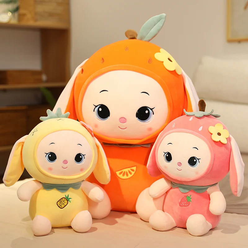 

Best-selling Fruit Rabbit Cute And Thick Accompany Sleeping Doll Plush Toy Bedside Cushion Birthday Gifts For Friend Couple Toys